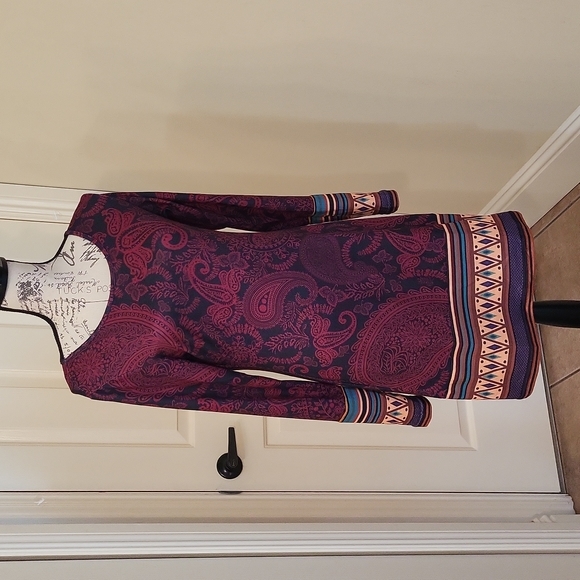 MISS LOOK Paisley Print Boho Or Western Style Dress - Picture 3 of 12